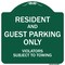Signmission Resident & Guest Parking Violators Subject To Towing Heavy-Gauge Alum Sign, 18" x 18", GW-1818-9898 A-DES-GW-1818-9898 - alternate 1